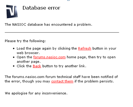 lỗi database error vbbb