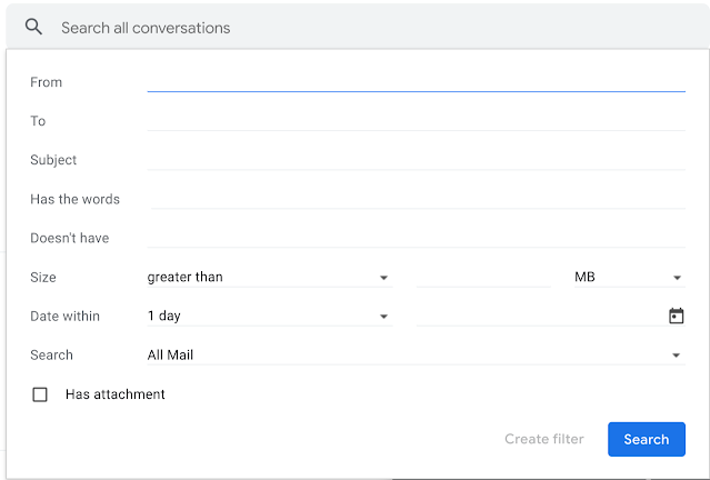 Tìm kiếm nâng cao giúp bạn sử dụng các toán tử tìm kiếm nâng cao của Gmail